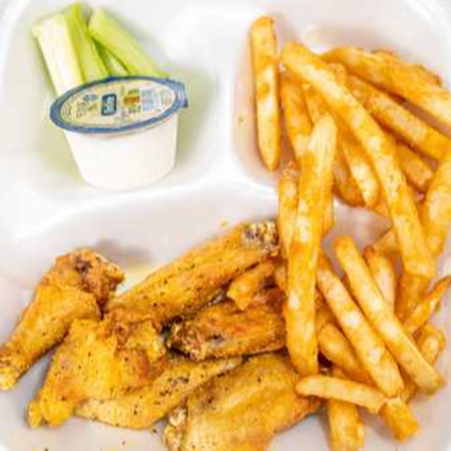 6 Wings with Fries.